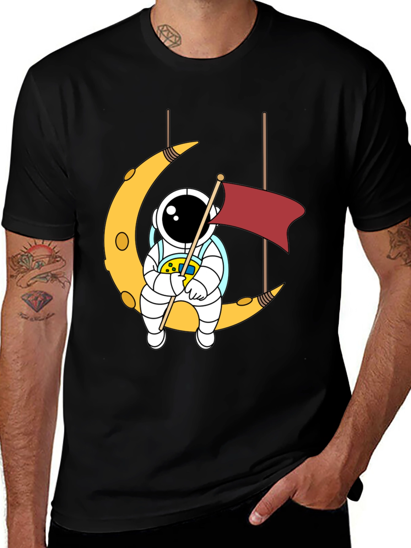 Astronaut Moon Swing Graphic T-Shirt