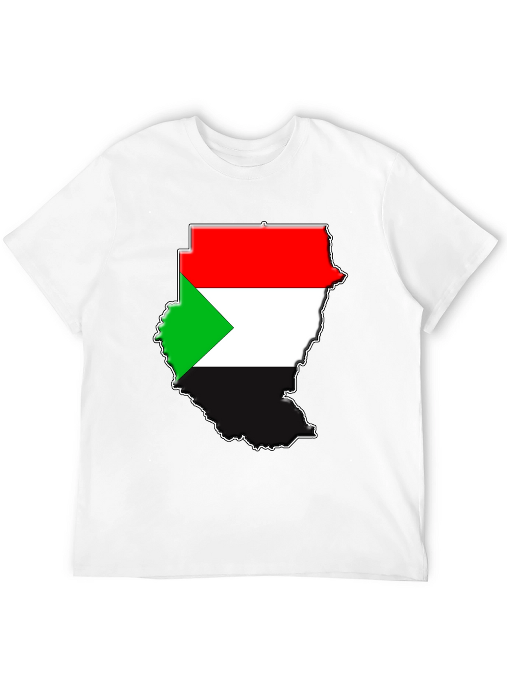 Sudan Flag Map Graphic T-Shirt - Black
