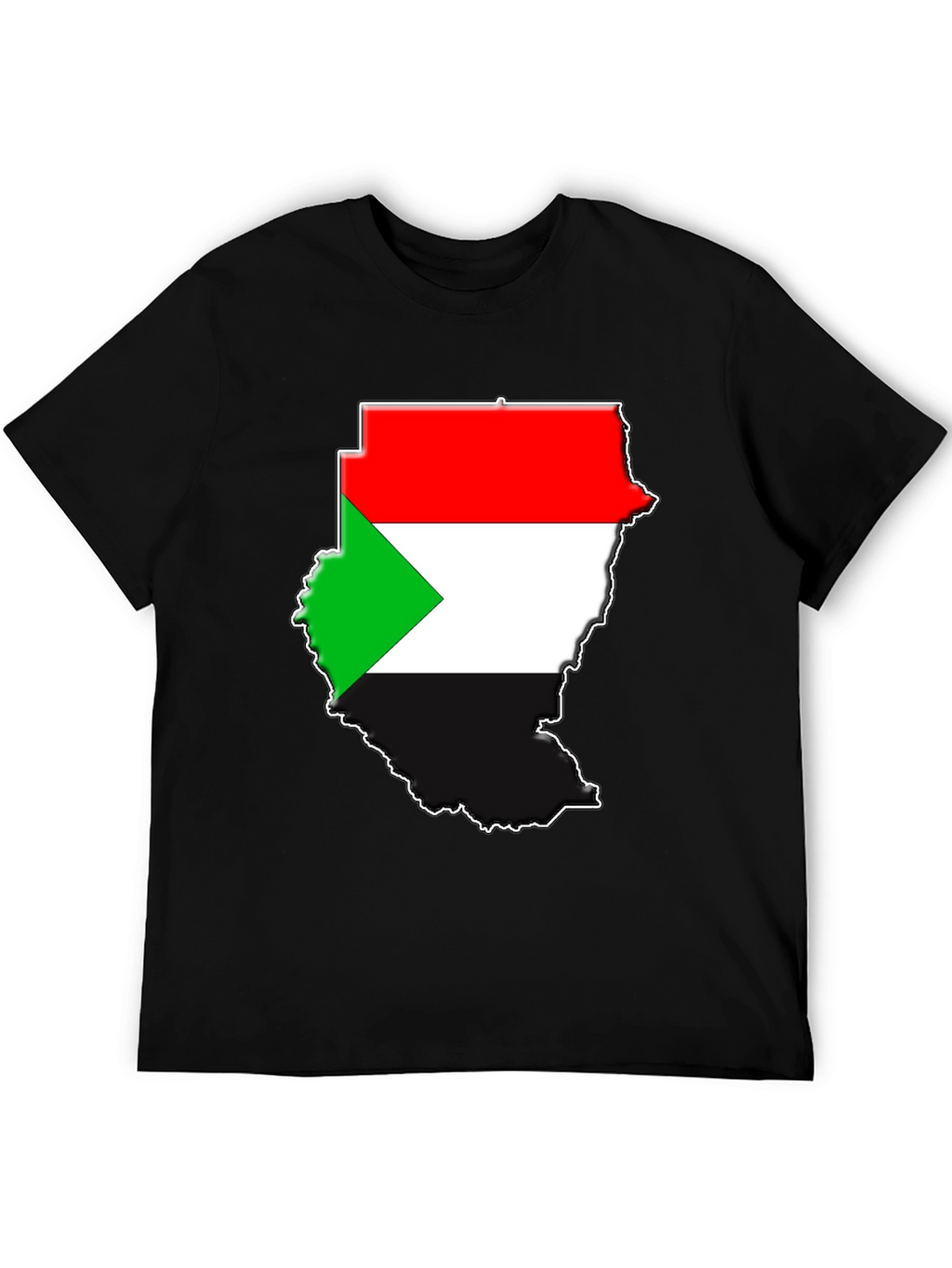 Sudan Flag Map Graphic T-Shirt - Black