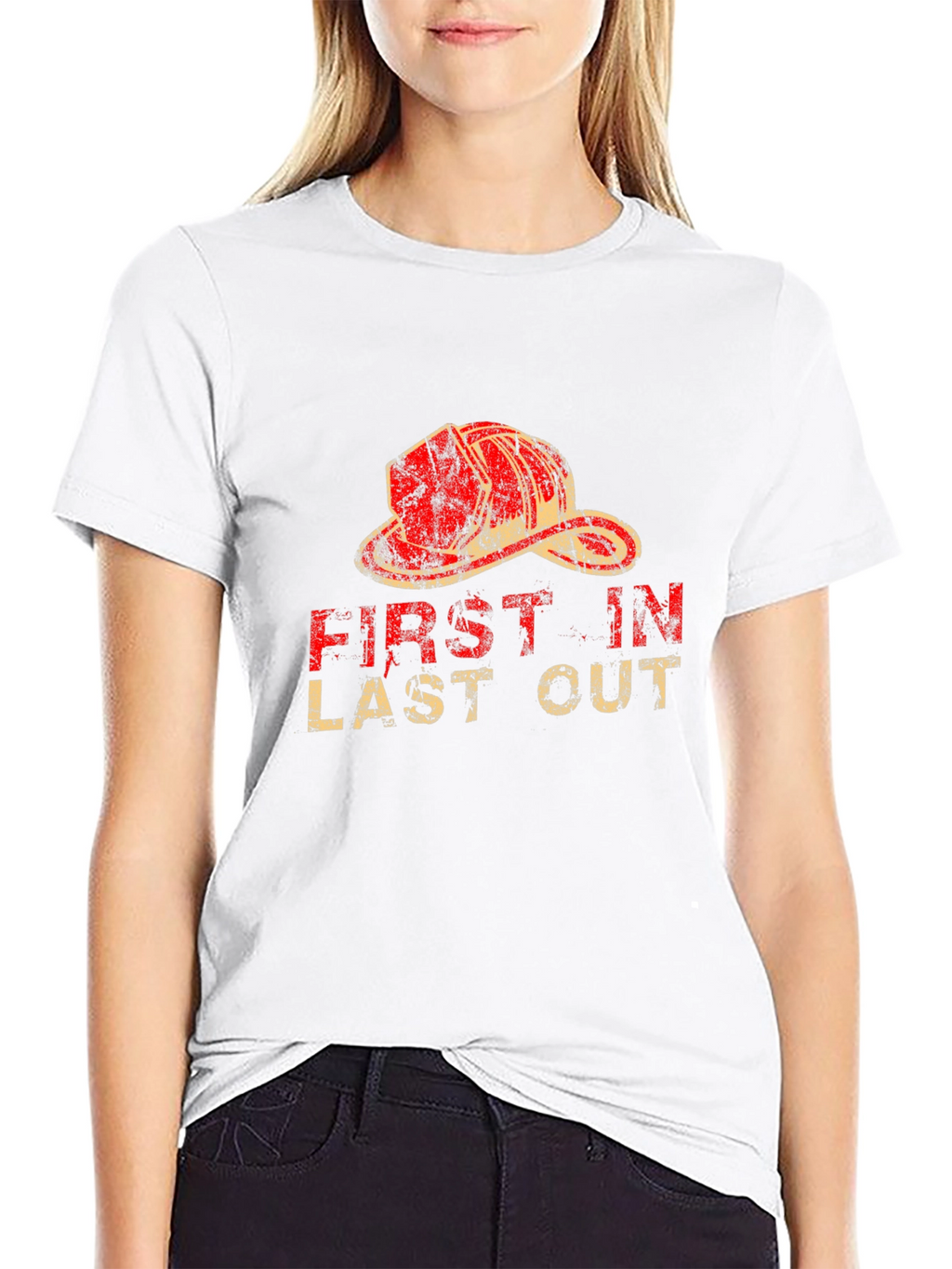 Firefighter First In Last Out Black T-Shirt
