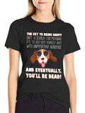 Humorous Dog T-Shirt: Key to Being Happy