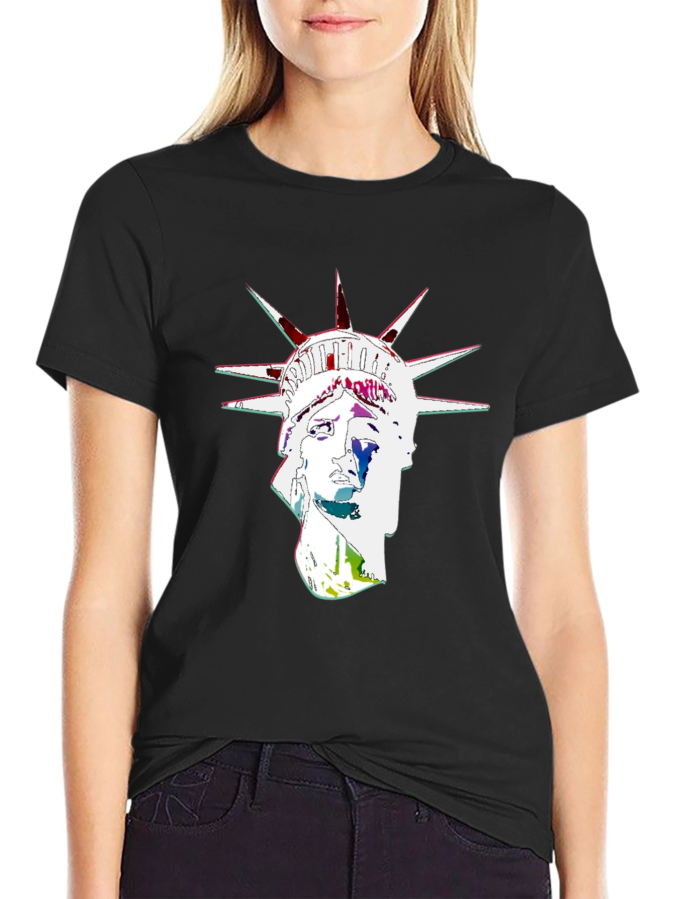 Statue of Liberty Graphic Black T-Shirt