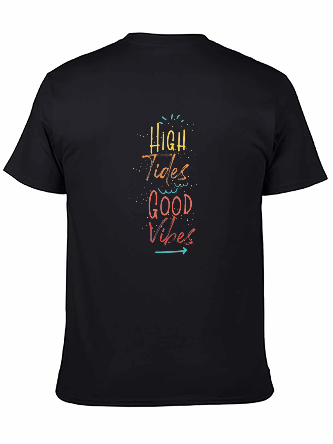 High Tides Good Vibes Black Graphic Tee