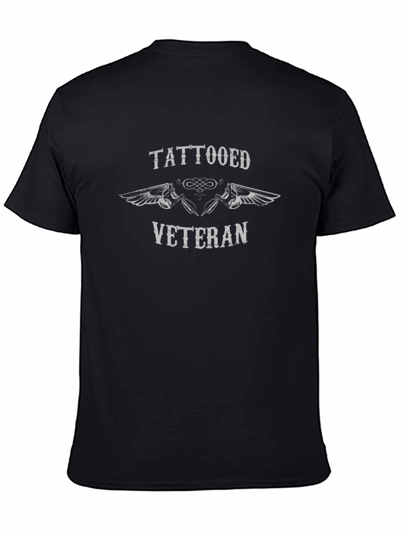 Tattooed Veteran Graphic Tee - Black Cotton Blend