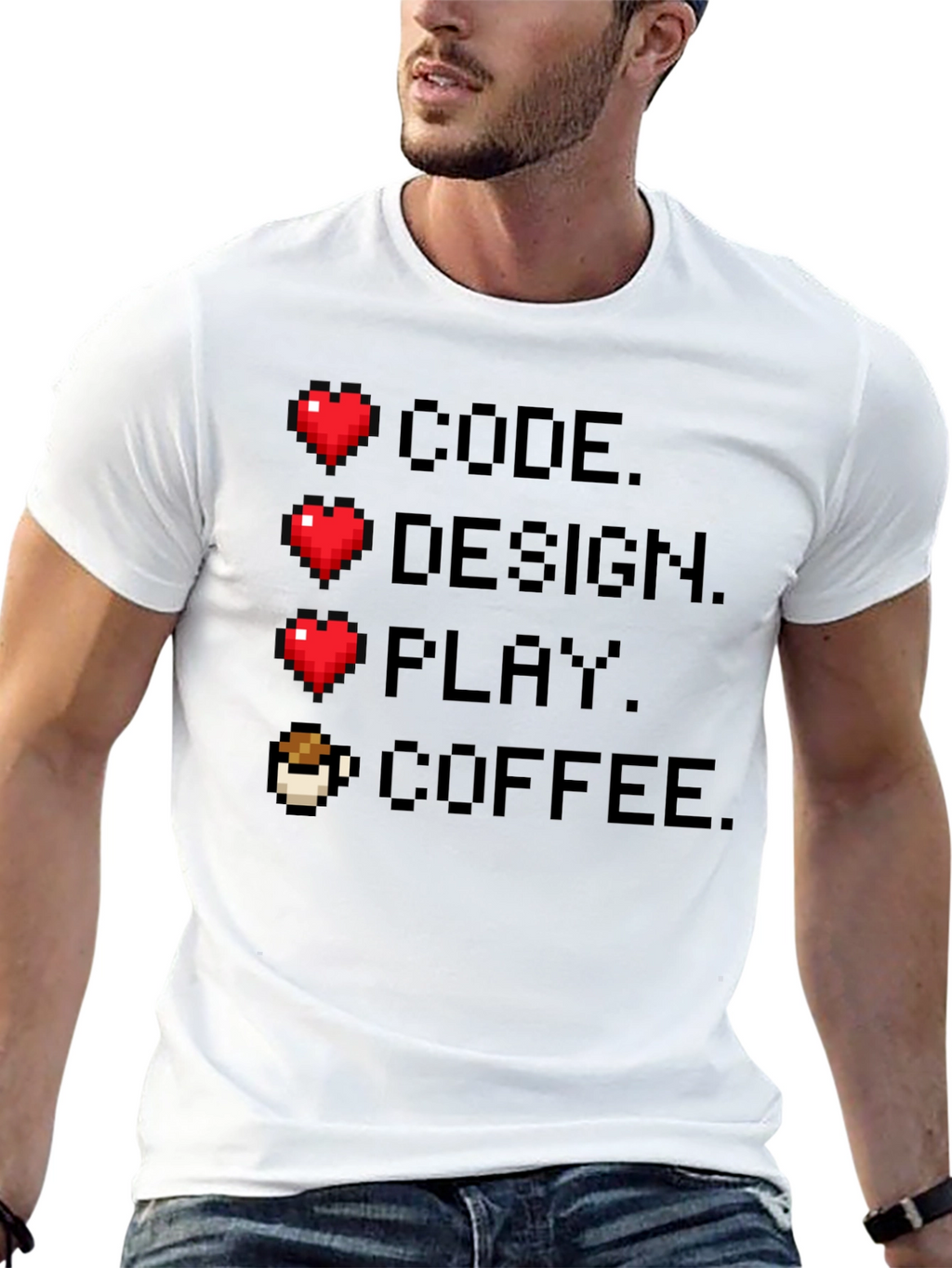 Gamer Code Design Play Coffee Tee