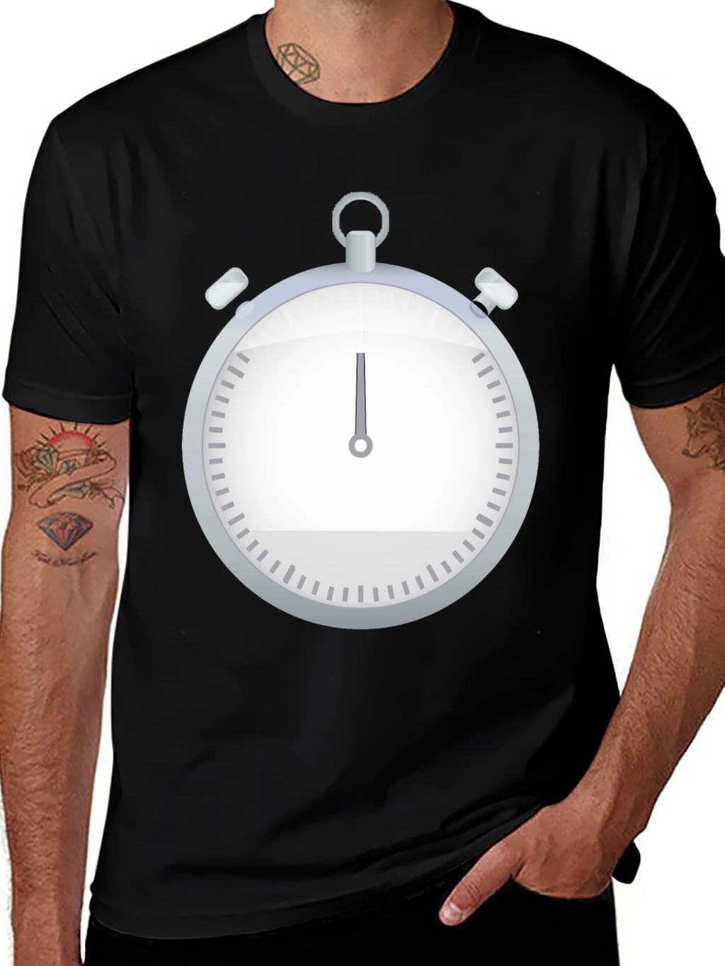 Stopwatch Graphic Tee - Classic Timekeeper Design