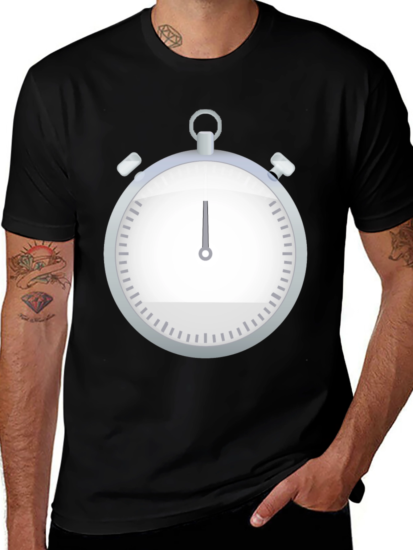 Stopwatch Graphic Tee - Classic Timekeeper Design