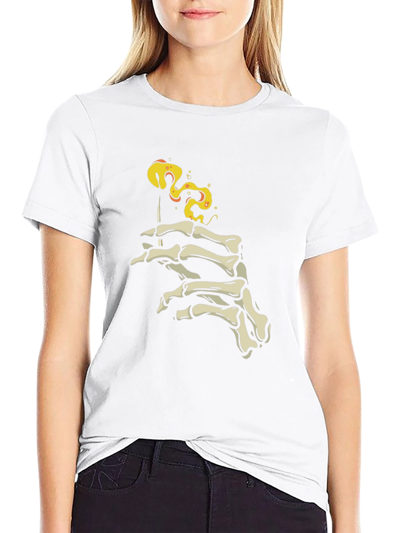 Skeleton Hand Smoking T-Shirt - Edgy Graphic Tee