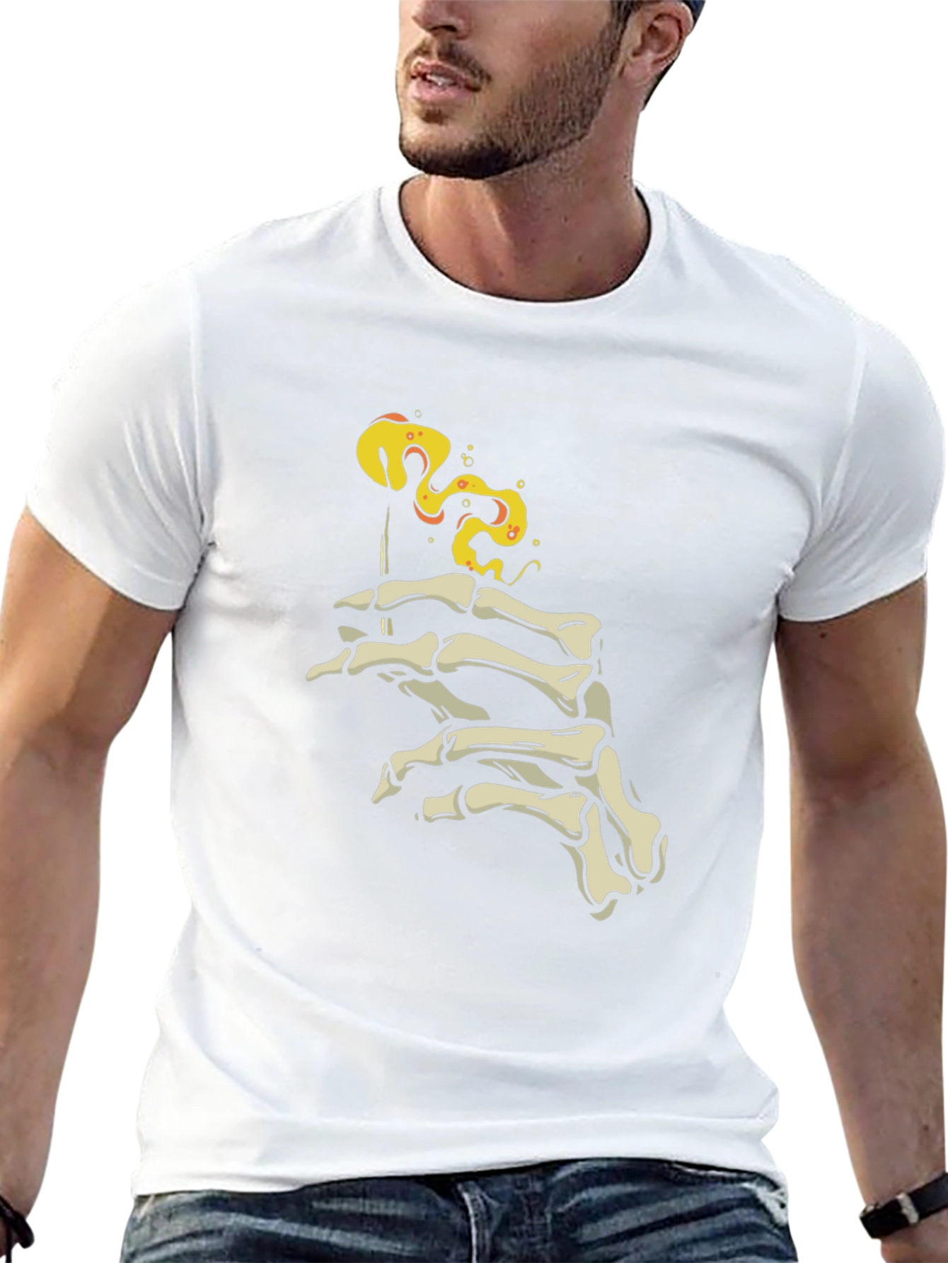 Skeleton Hand Smoking T-Shirt - Edgy Graphic Tee