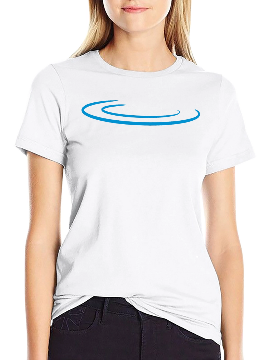Mens Black T-Shirt with Blue Graphic Design