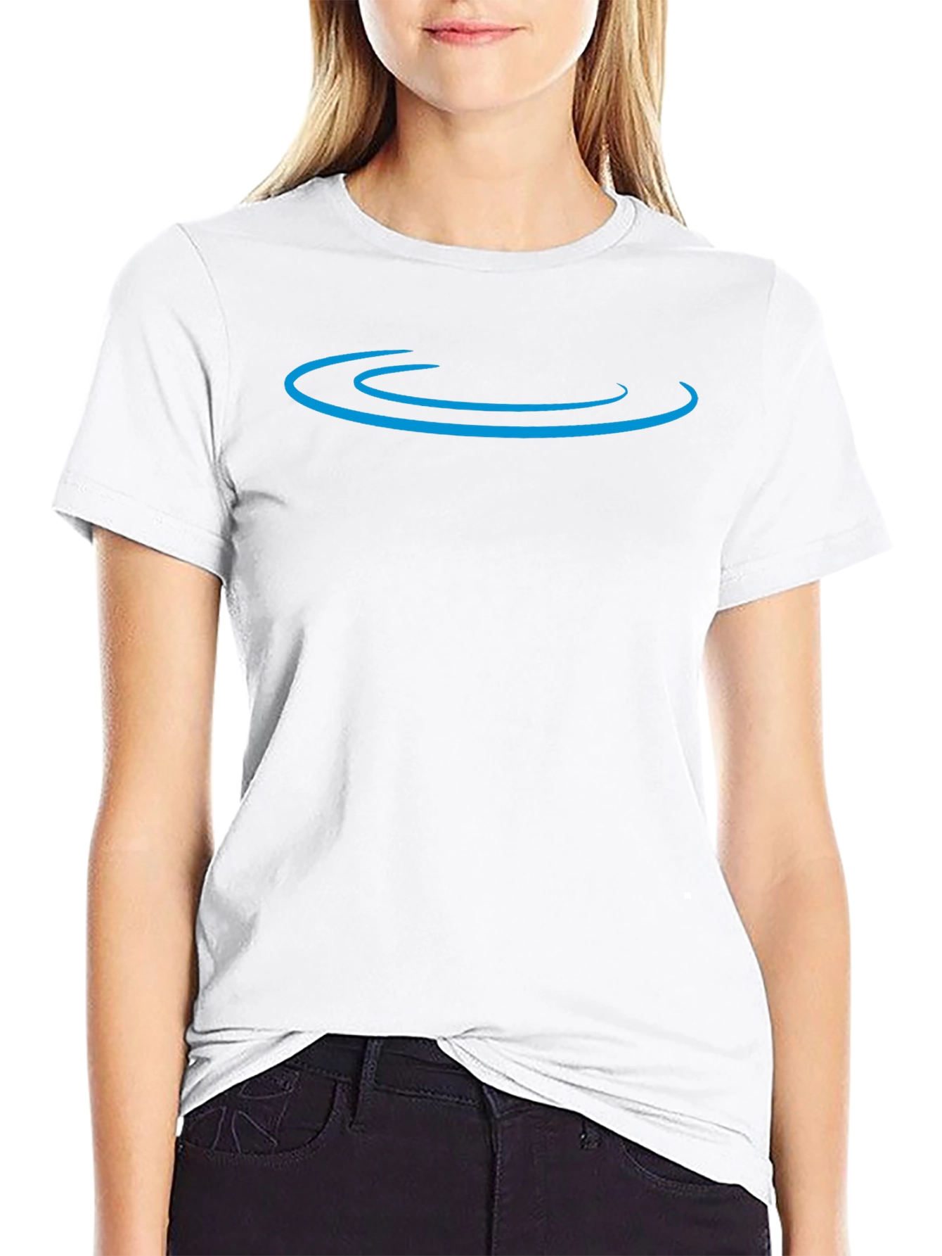 Mens Black T-Shirt with Blue Graphic Design