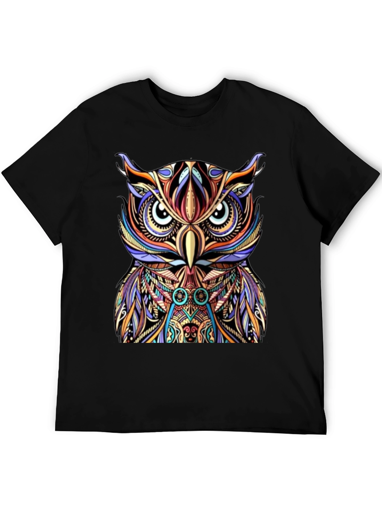 Colorful Owl Graphic Print Tee