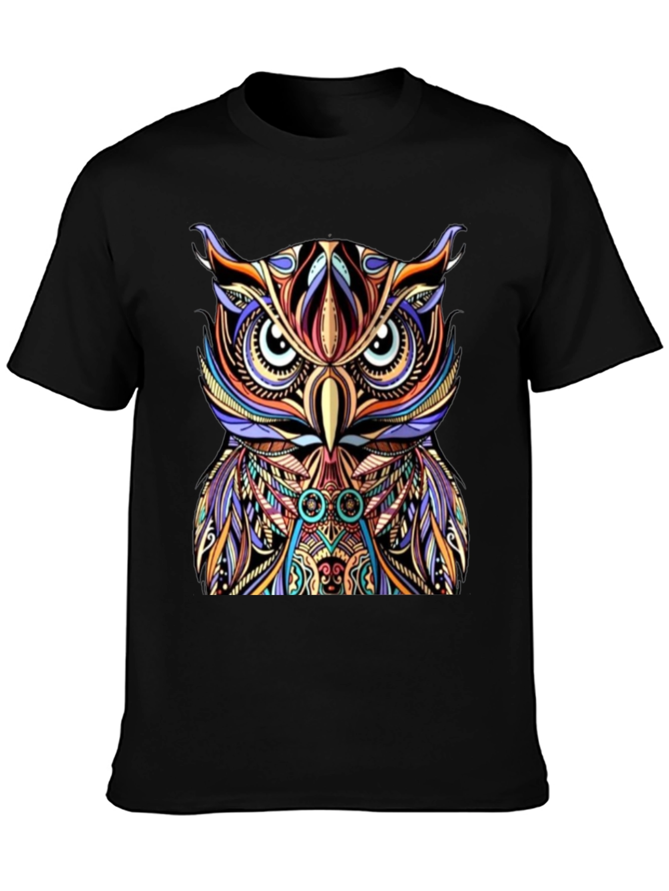 Colorful Owl Graphic Print Tee