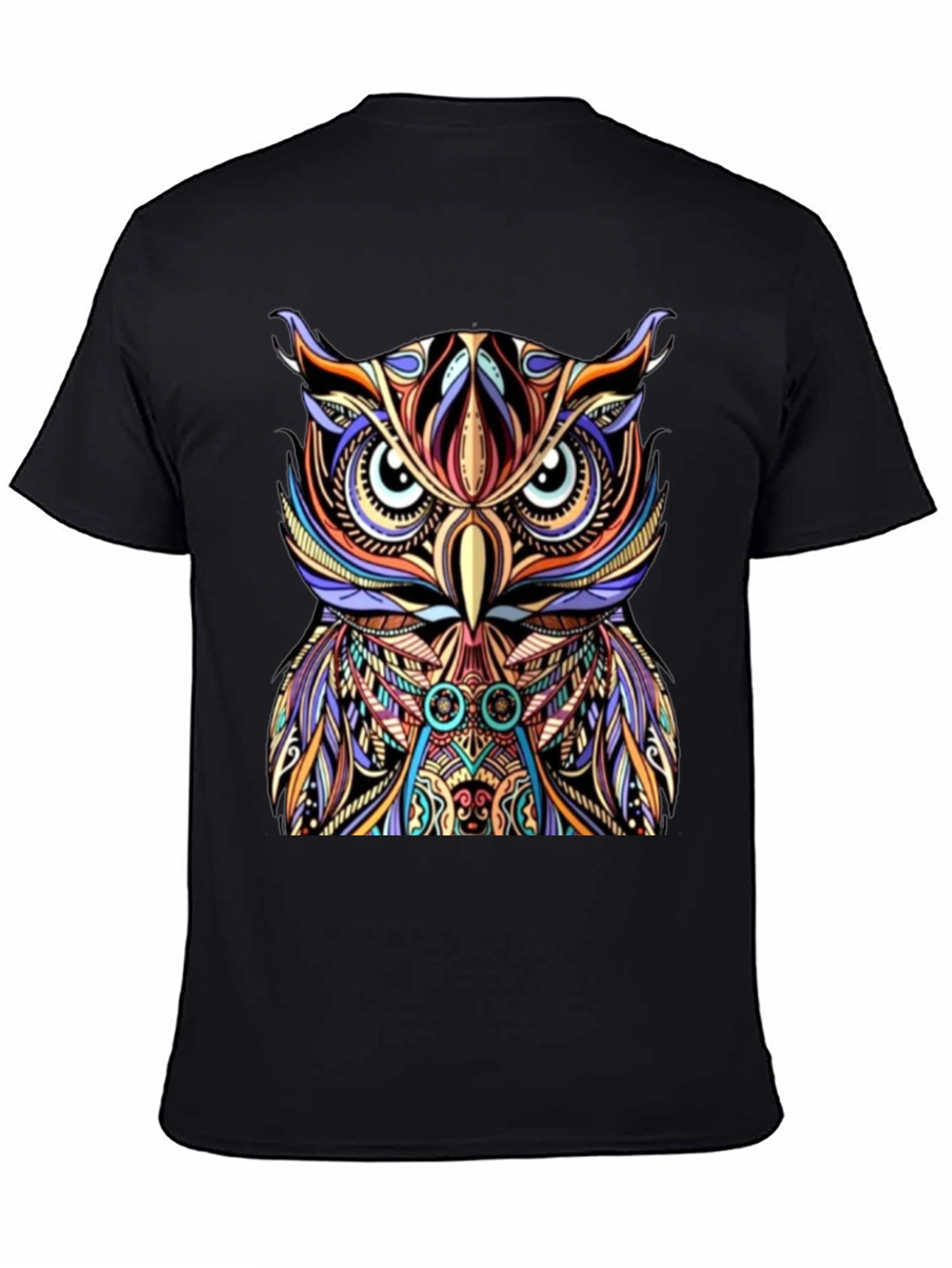 Colorful Owl Graphic Print Tee
