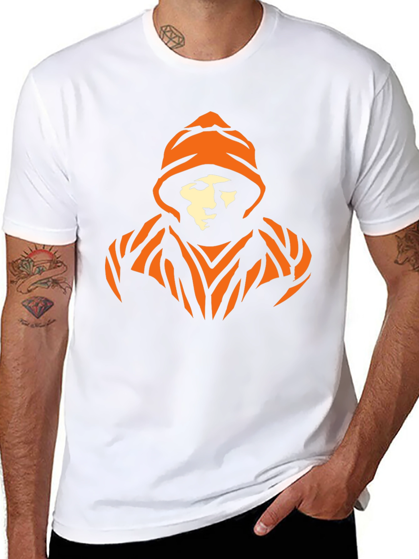 Urban Orange Graphic Black T-Shirt