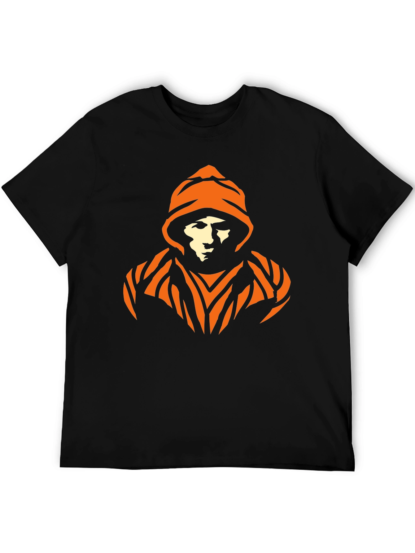 Urban Orange Graphic Black T-Shirt