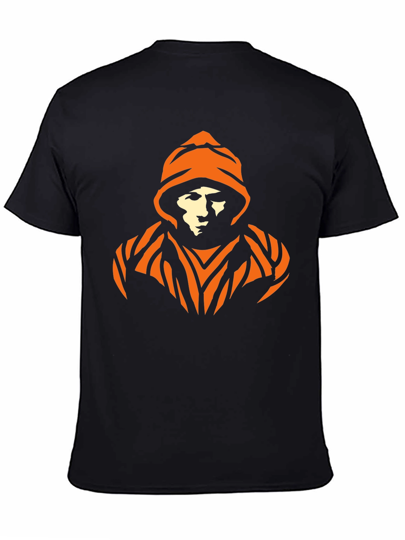 Urban Orange Graphic Black T-Shirt