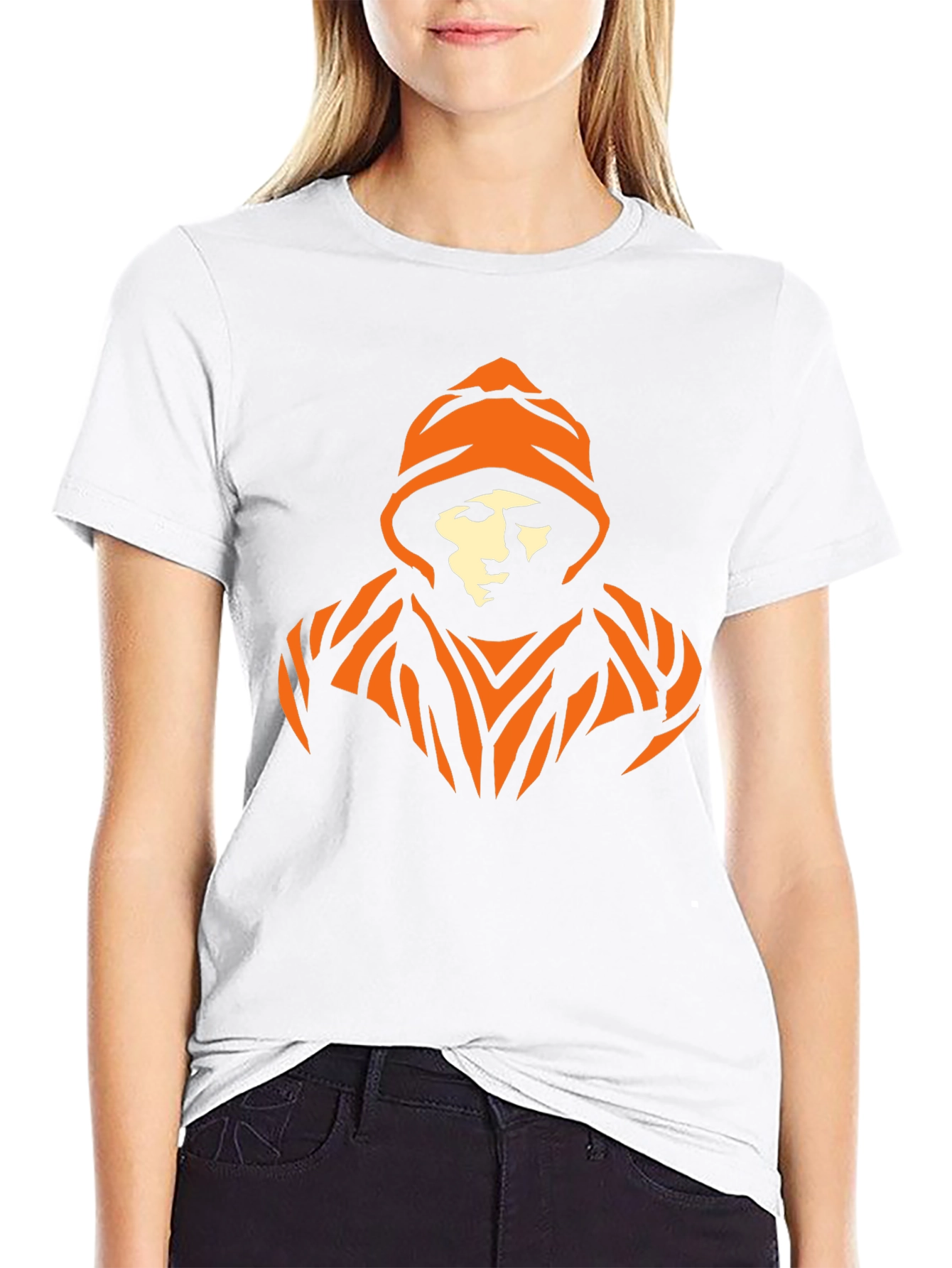 Urban Orange Graphic Black T-Shirt