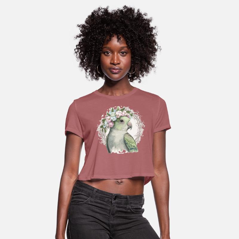 Artistic Monk Parakeet Quaker Parrot Bird Flower C