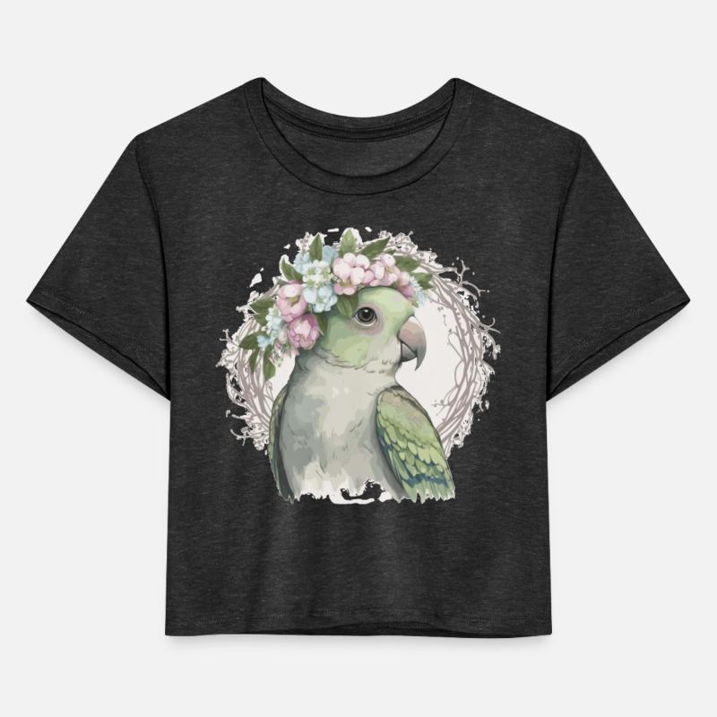 Artistic Monk Parakeet Quaker Parrot Bird Flower C