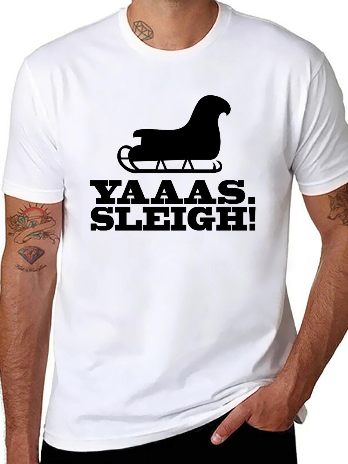 Yaaas Sleigh! Graphic Tee - Festive Holiday Style