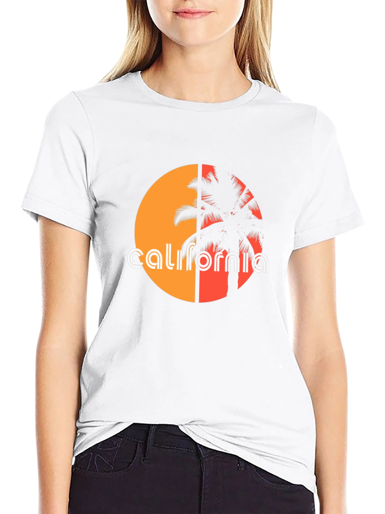 California Palm Tree Sunset Graphic Tee
