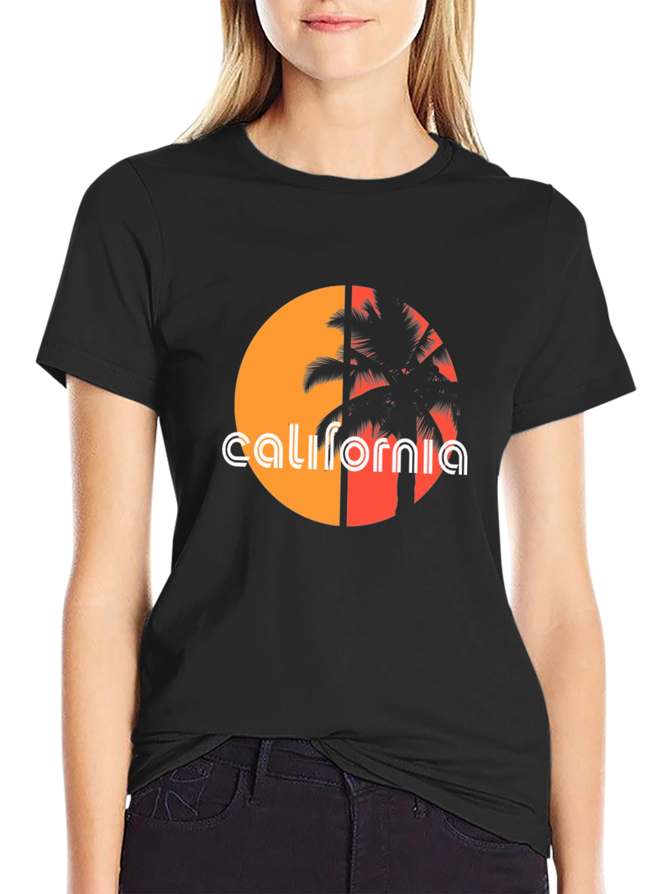 California Palm Tree Sunset Graphic Tee