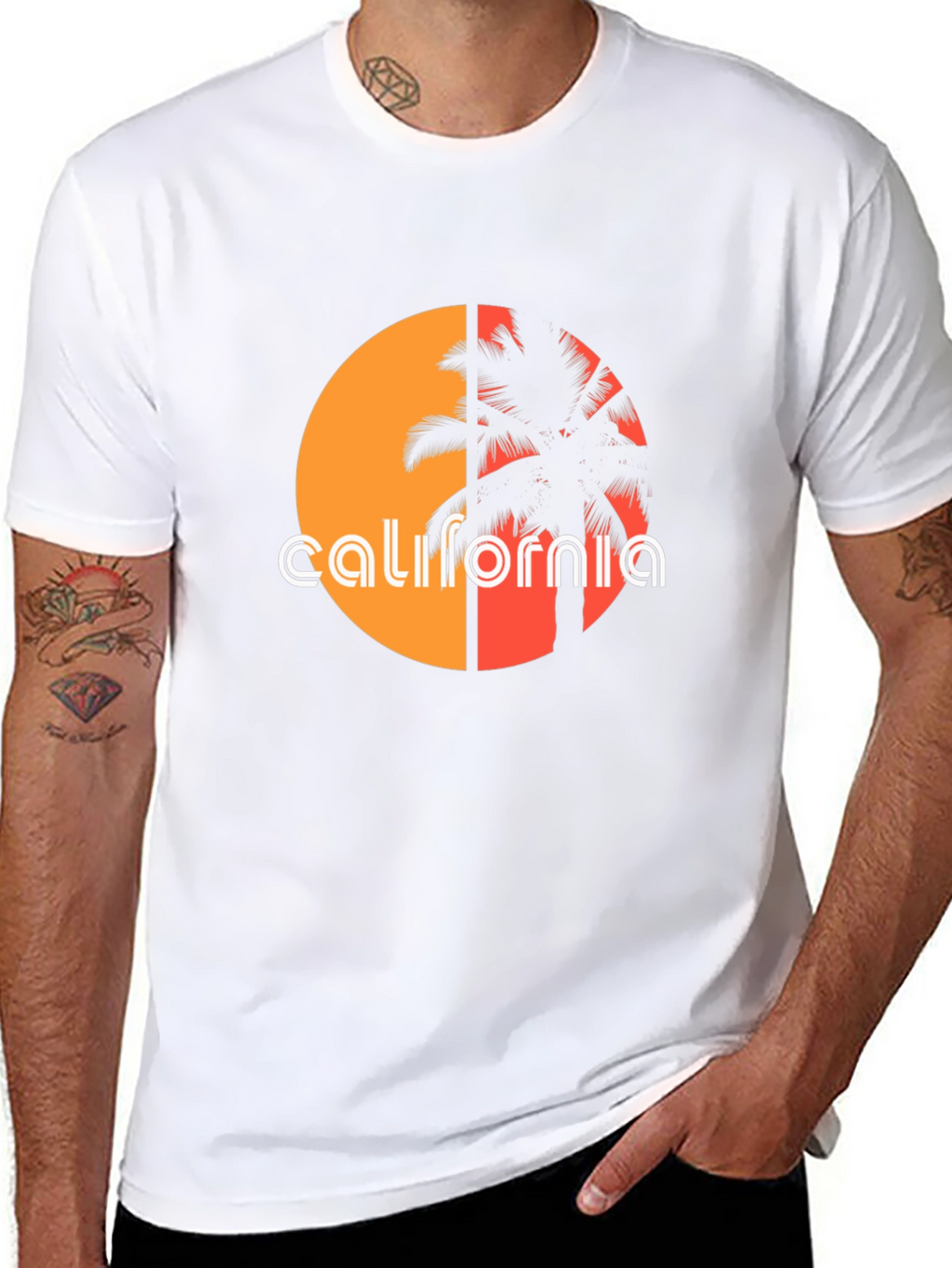 California Palm Tree Sunset Graphic Tee