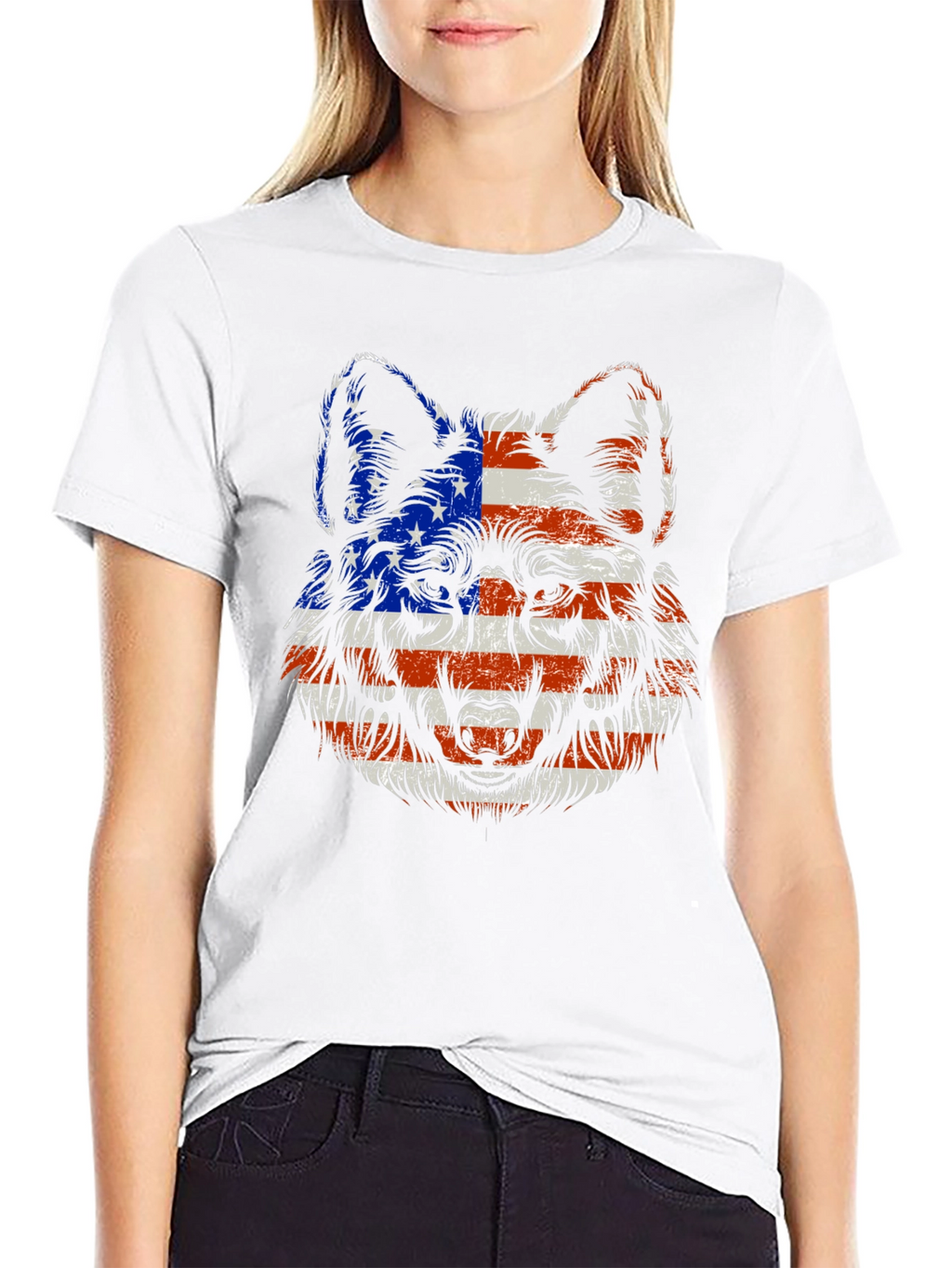 Patriotic Wolf Graphic Tee