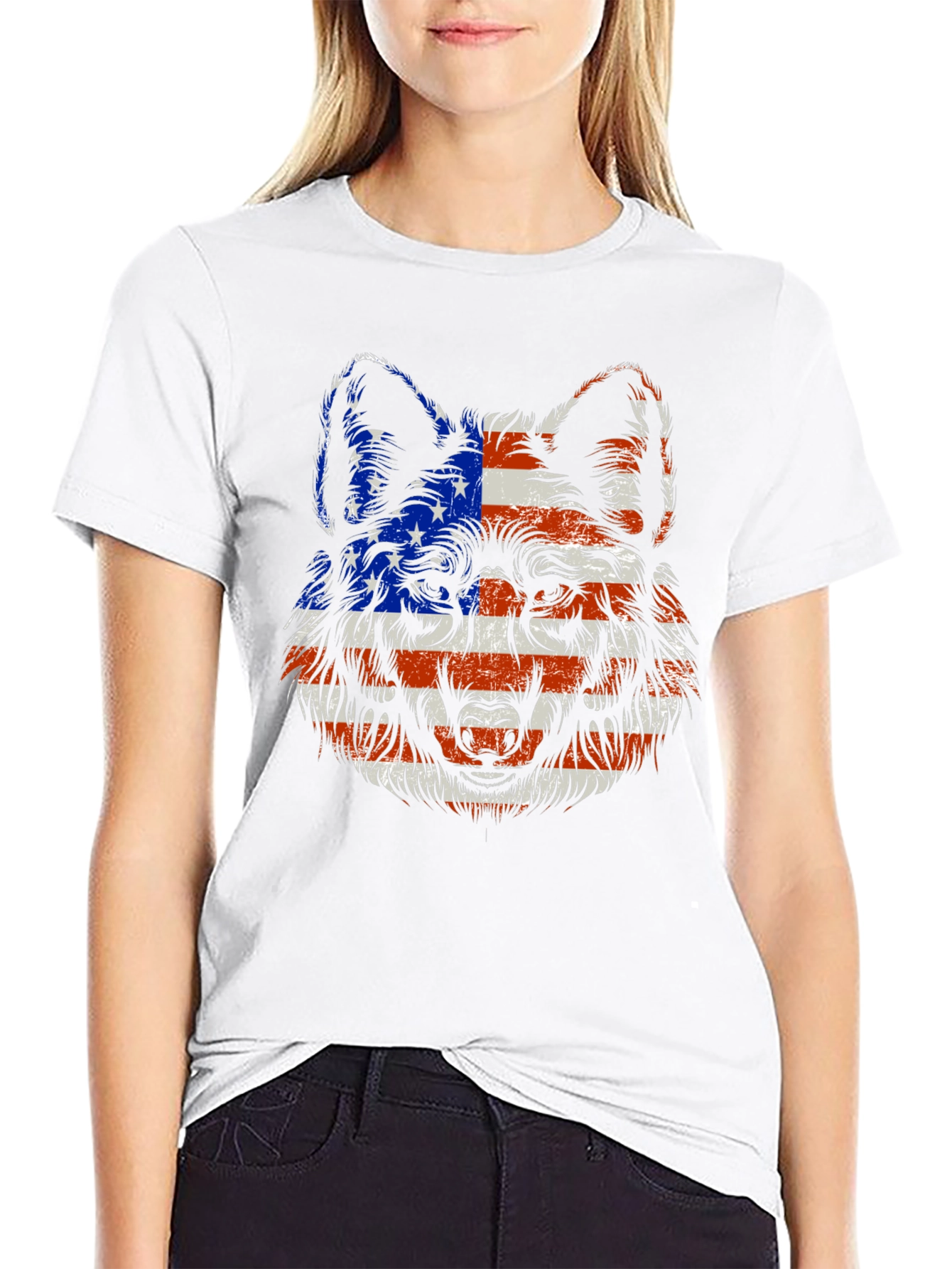 Patriotic Wolf Graphic Tee