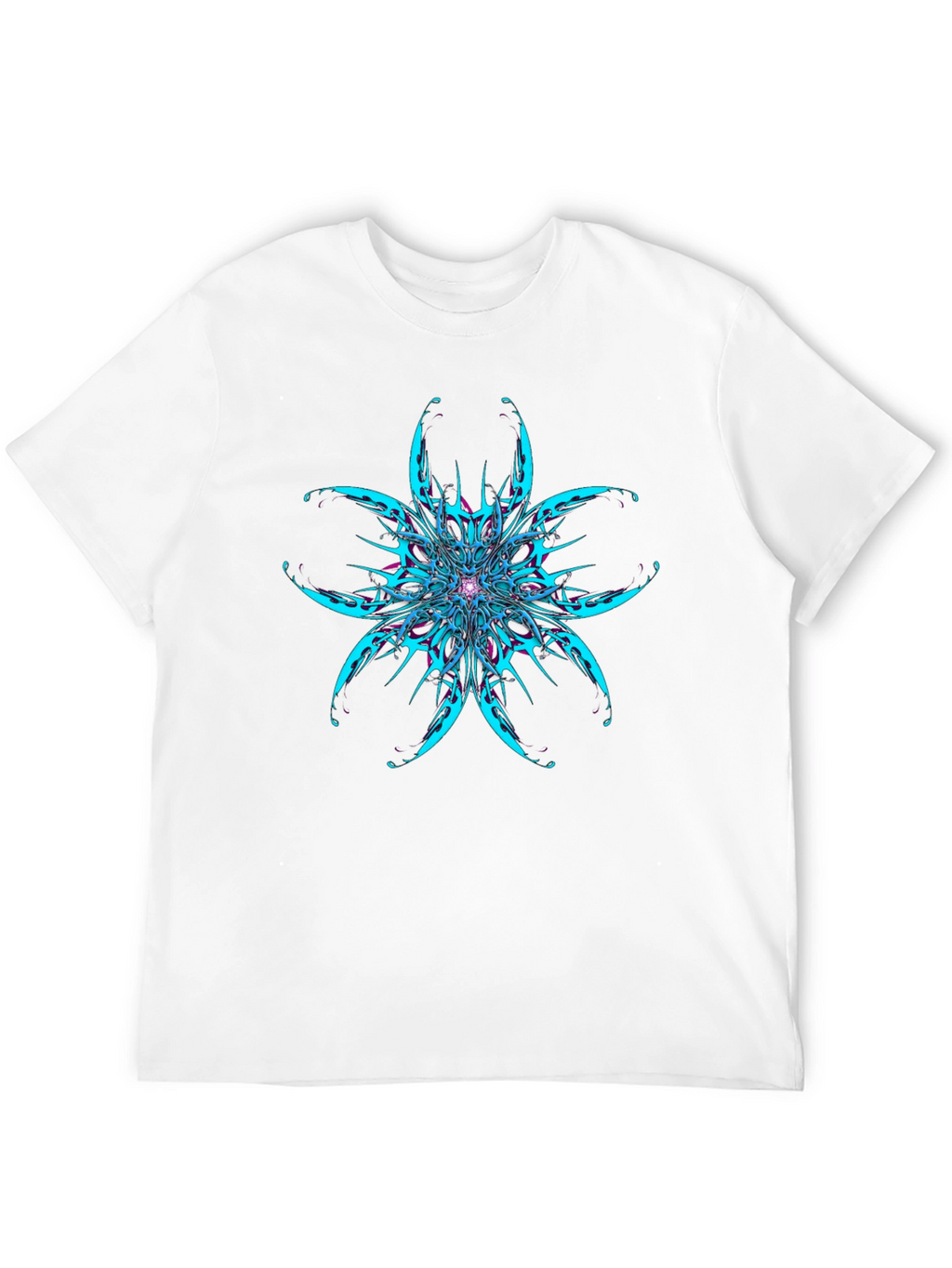 Abstract Flower Graphic Black T-Shirt