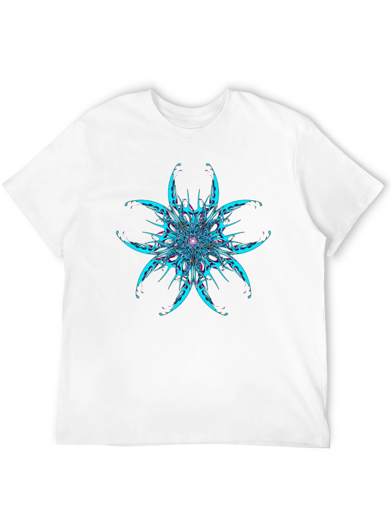 Abstract Flower Graphic Black T-Shirt