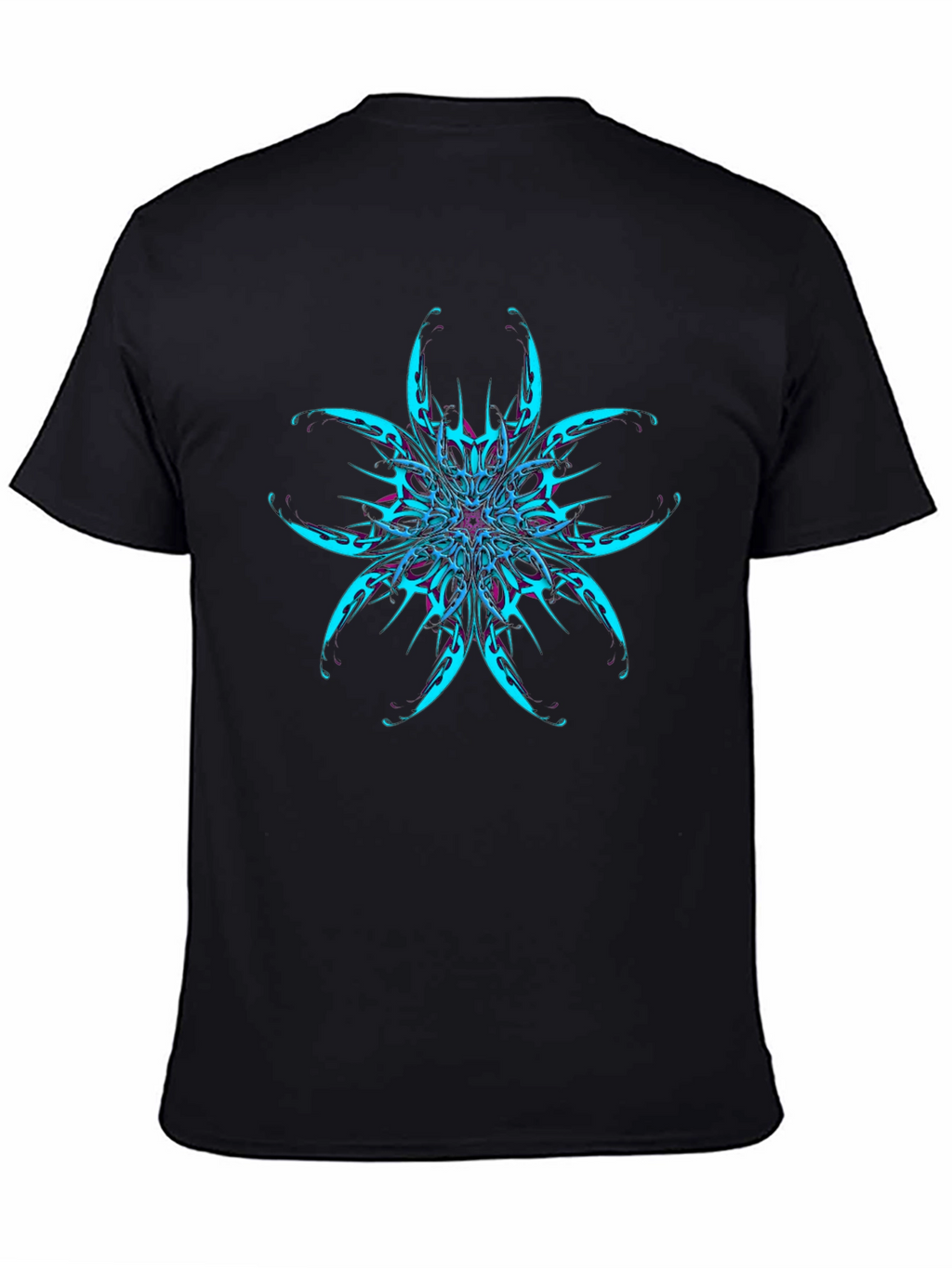 Abstract Flower Graphic Black T-Shirt