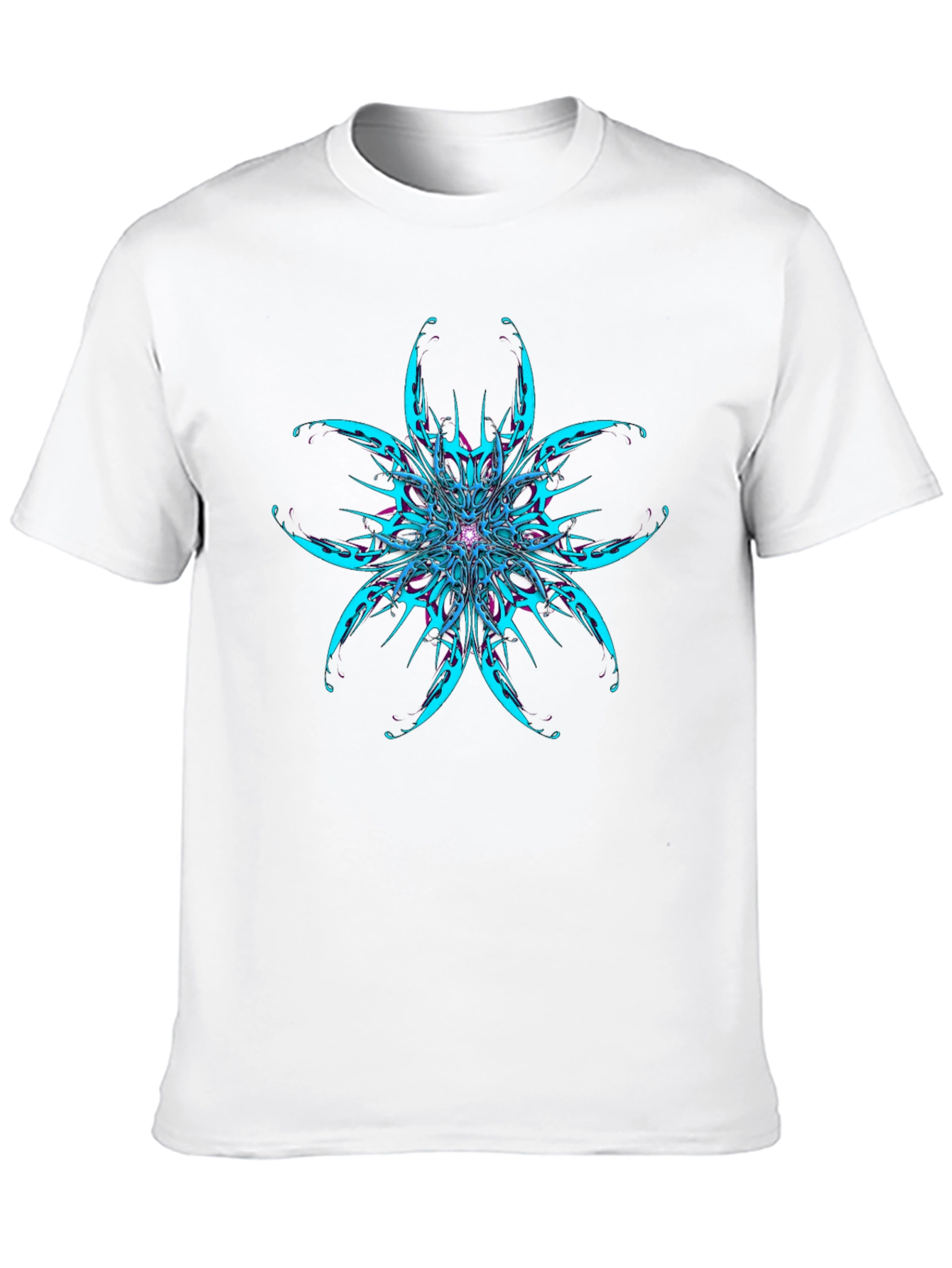 Abstract Flower Graphic Black T-Shirt