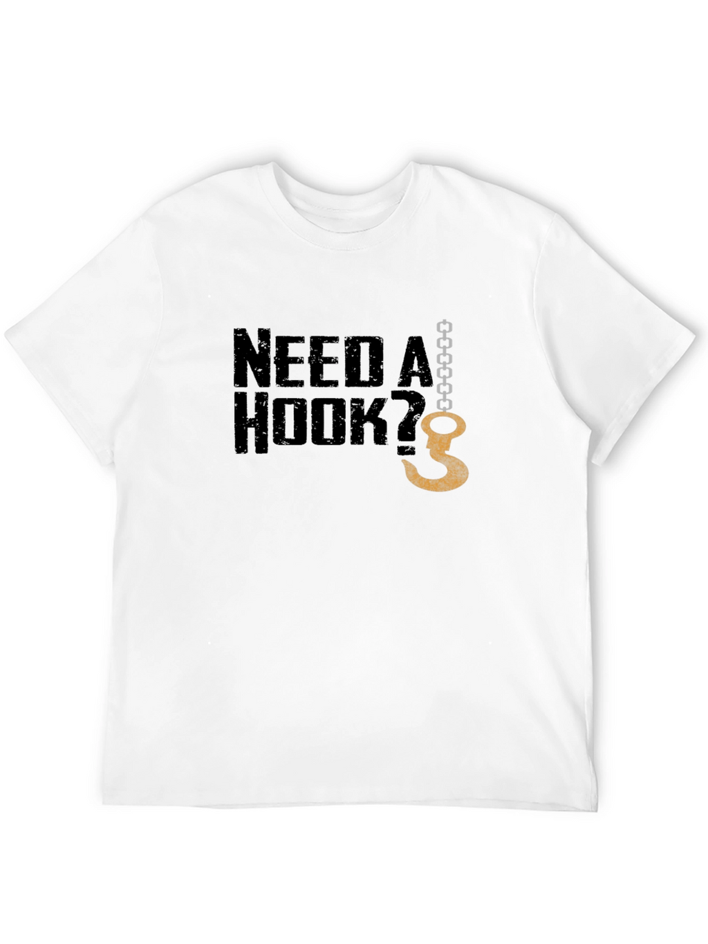 Need A Hook? Graphic Mens Black T-Shirt