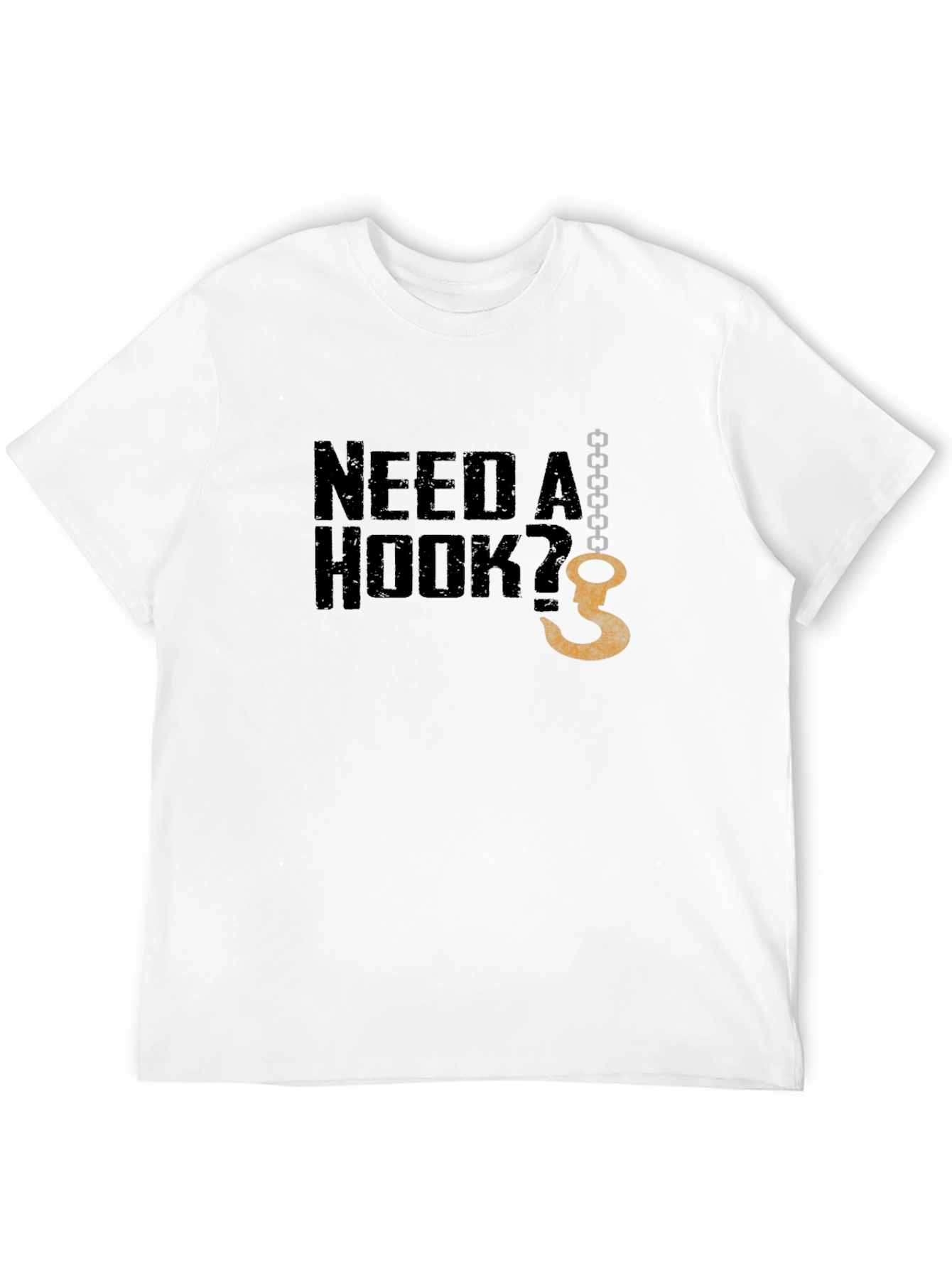 Need A Hook? Graphic Mens Black T-Shirt