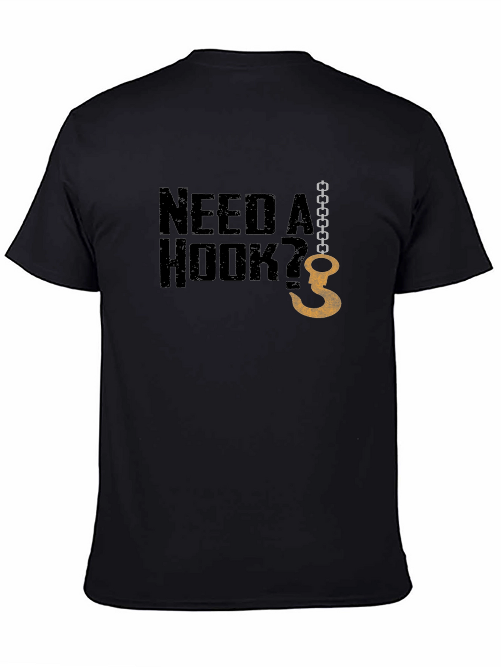 Need A Hook? Graphic Mens Black T-Shirt
