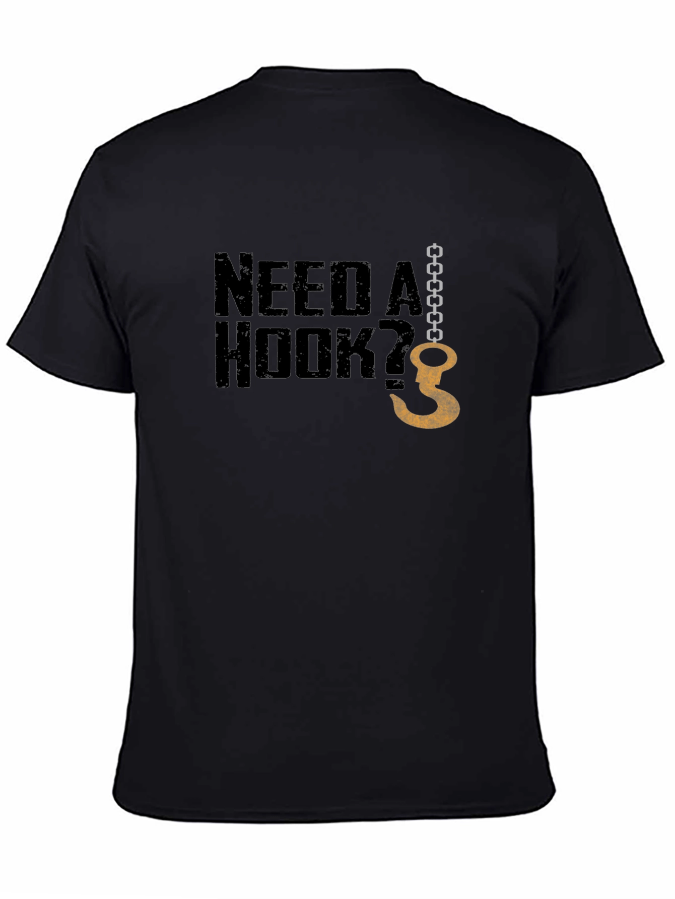 Need A Hook? Graphic Mens Black T-Shirt