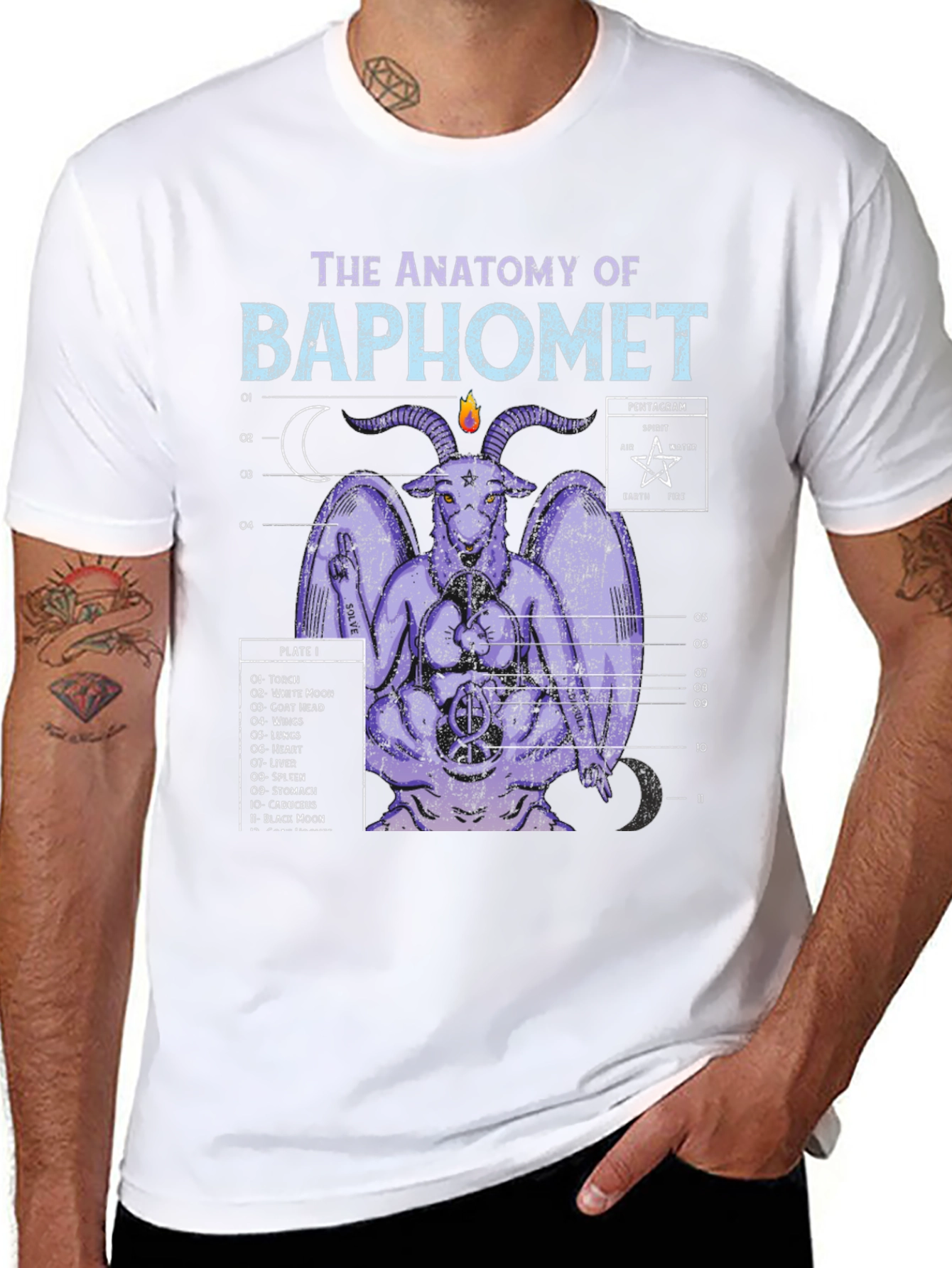 Anatomy of Baphomet Graphic Tee - Occult Design