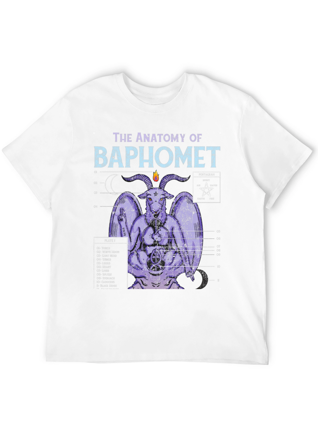 Anatomy of Baphomet Graphic Tee - Occult Design
