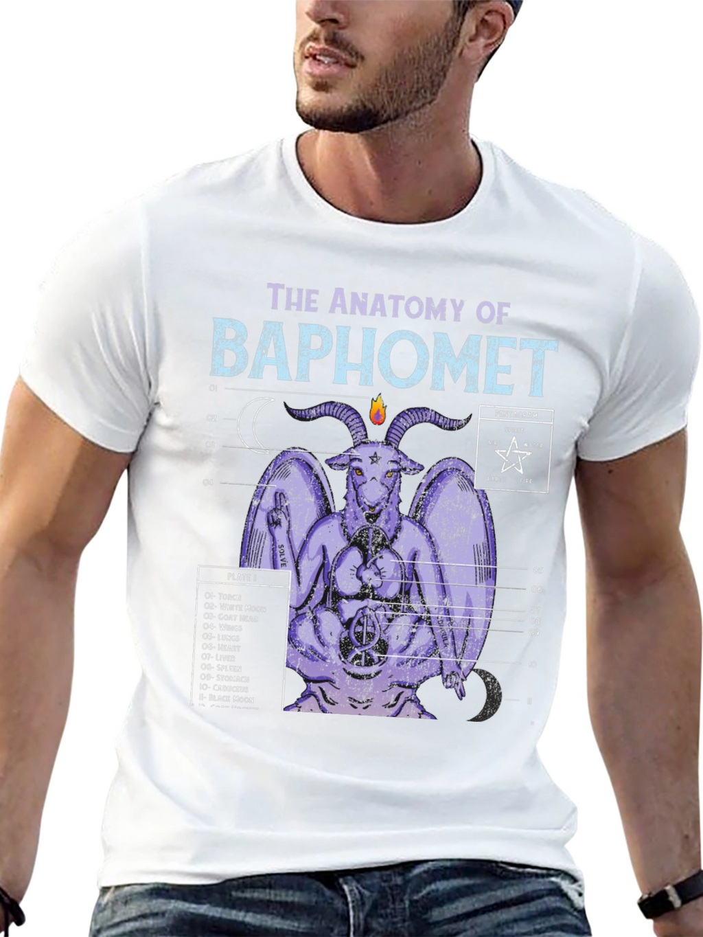 Anatomy of Baphomet Graphic Tee - Occult Design
