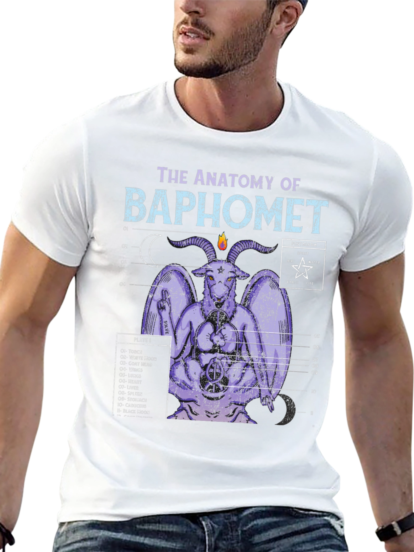 Anatomy of Baphomet Graphic Tee - Occult Design