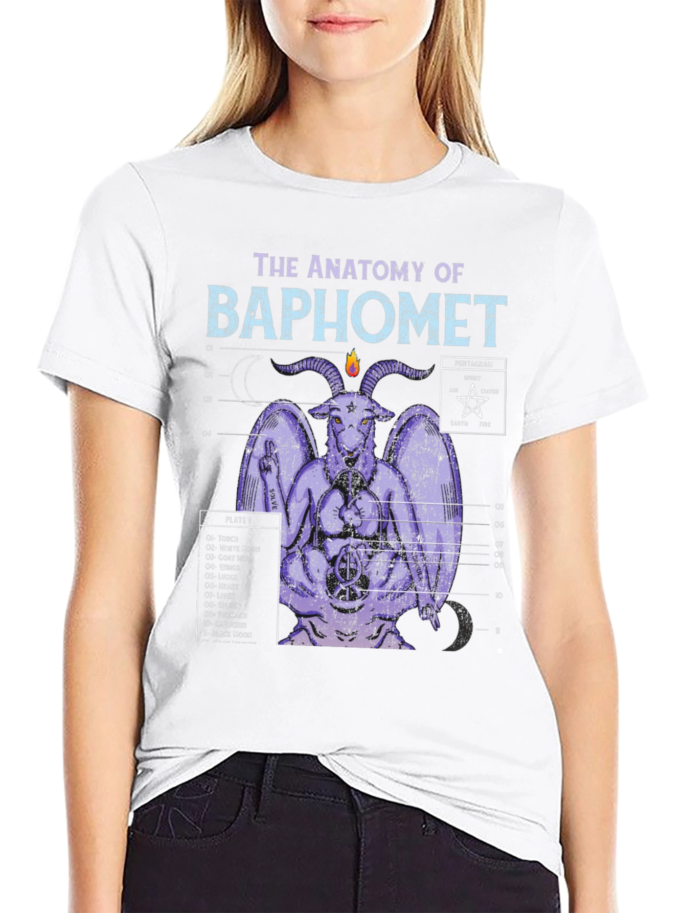 Anatomy of Baphomet Graphic Tee - Occult Design