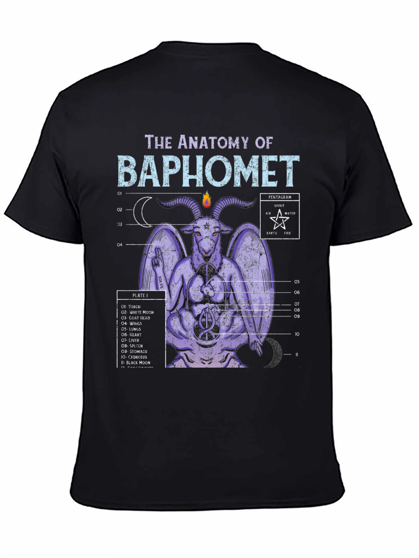 Anatomy of Baphomet Graphic Tee - Occult Design