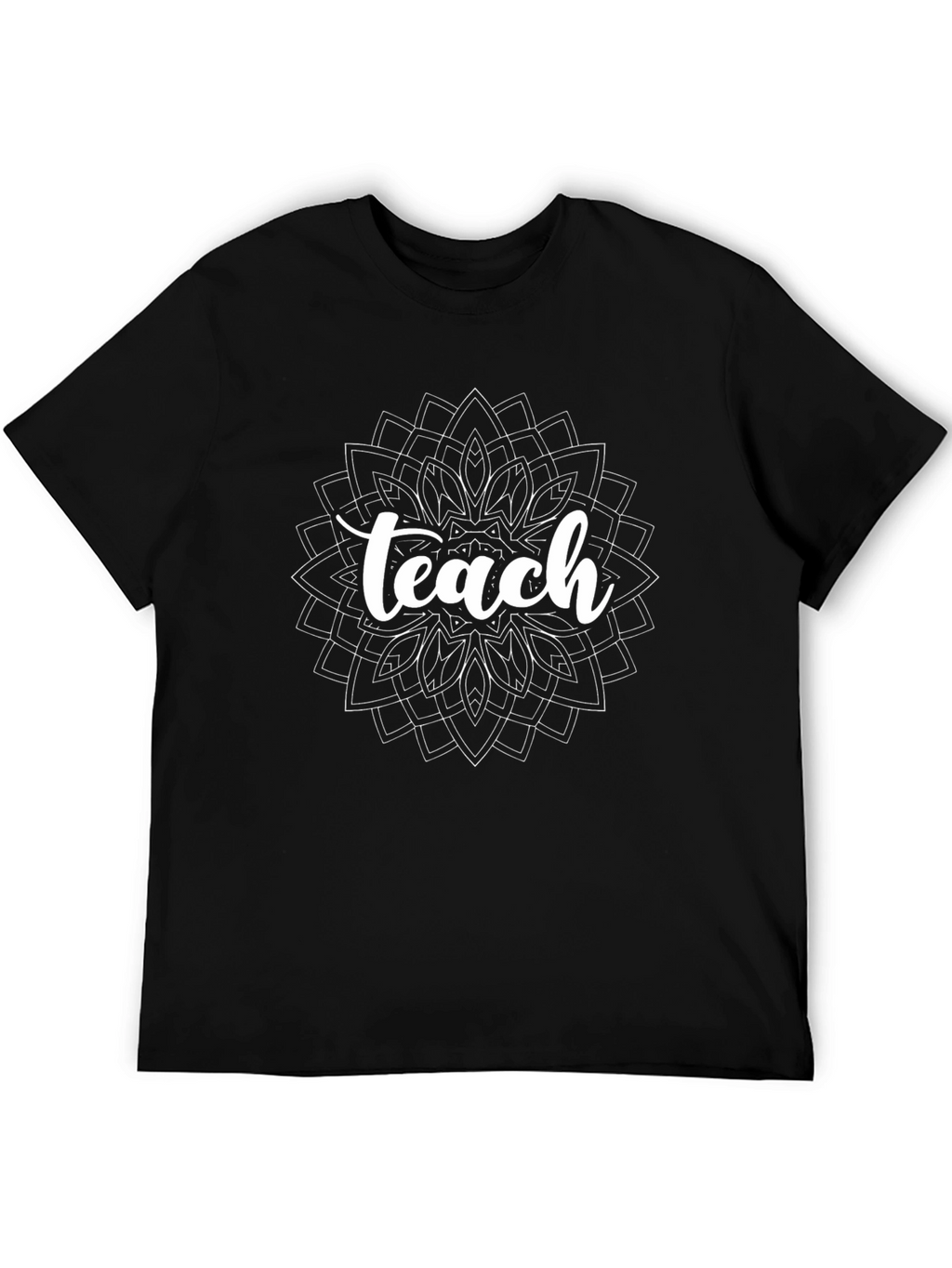 Teach Mandala Graphic Tee - Black Cotton T-Shirt