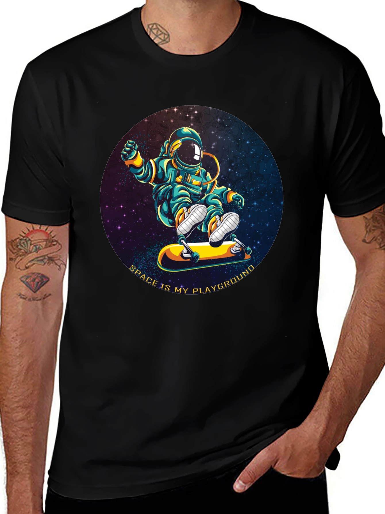 Astronaut Skateboarder T-Shirt - Space is My Playground