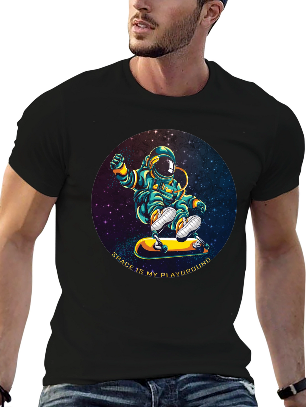 Astronaut Skateboarder T-Shirt - Space is My Playground