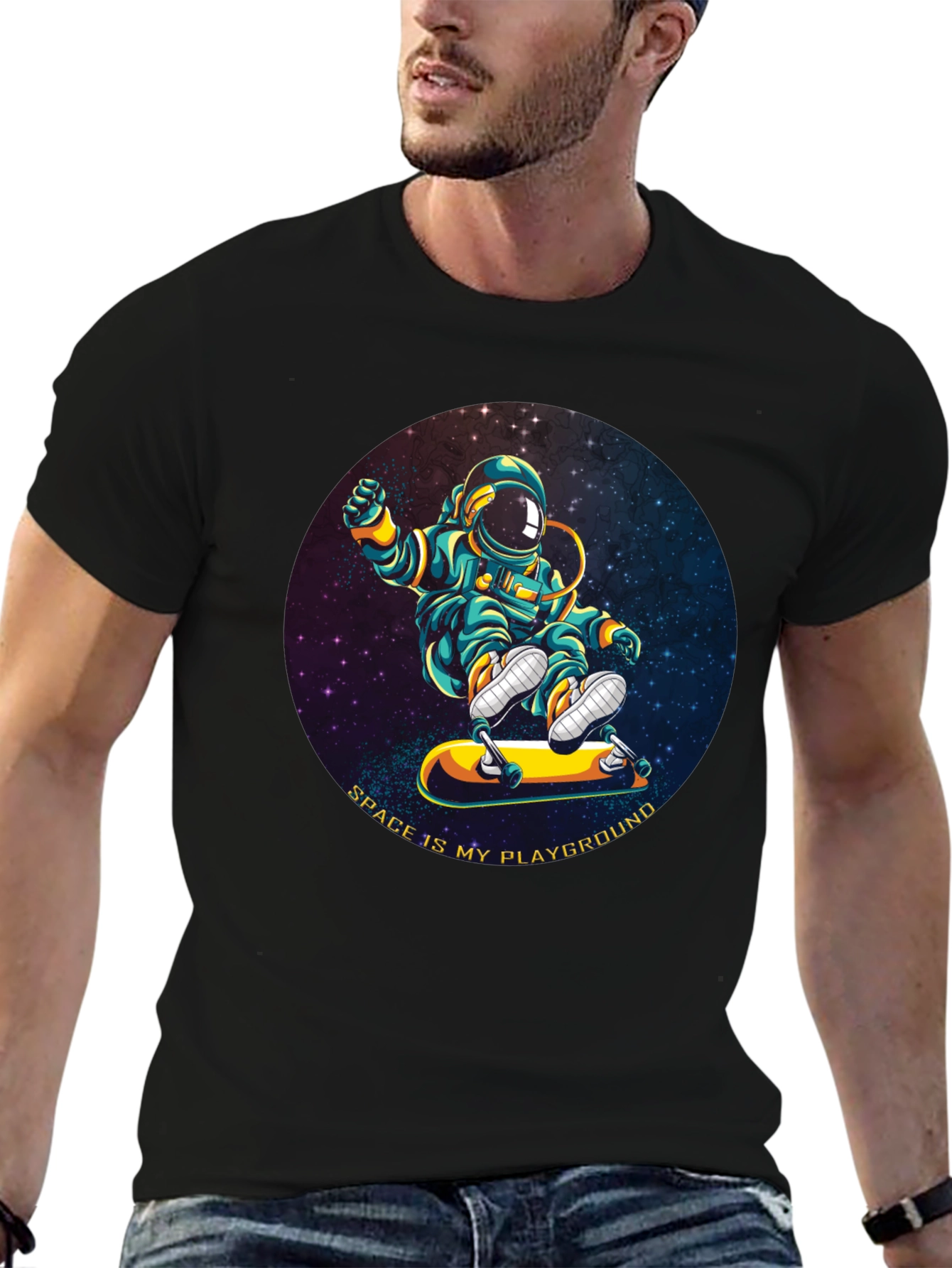 Astronaut Skateboarder T-Shirt - Space is My Playground