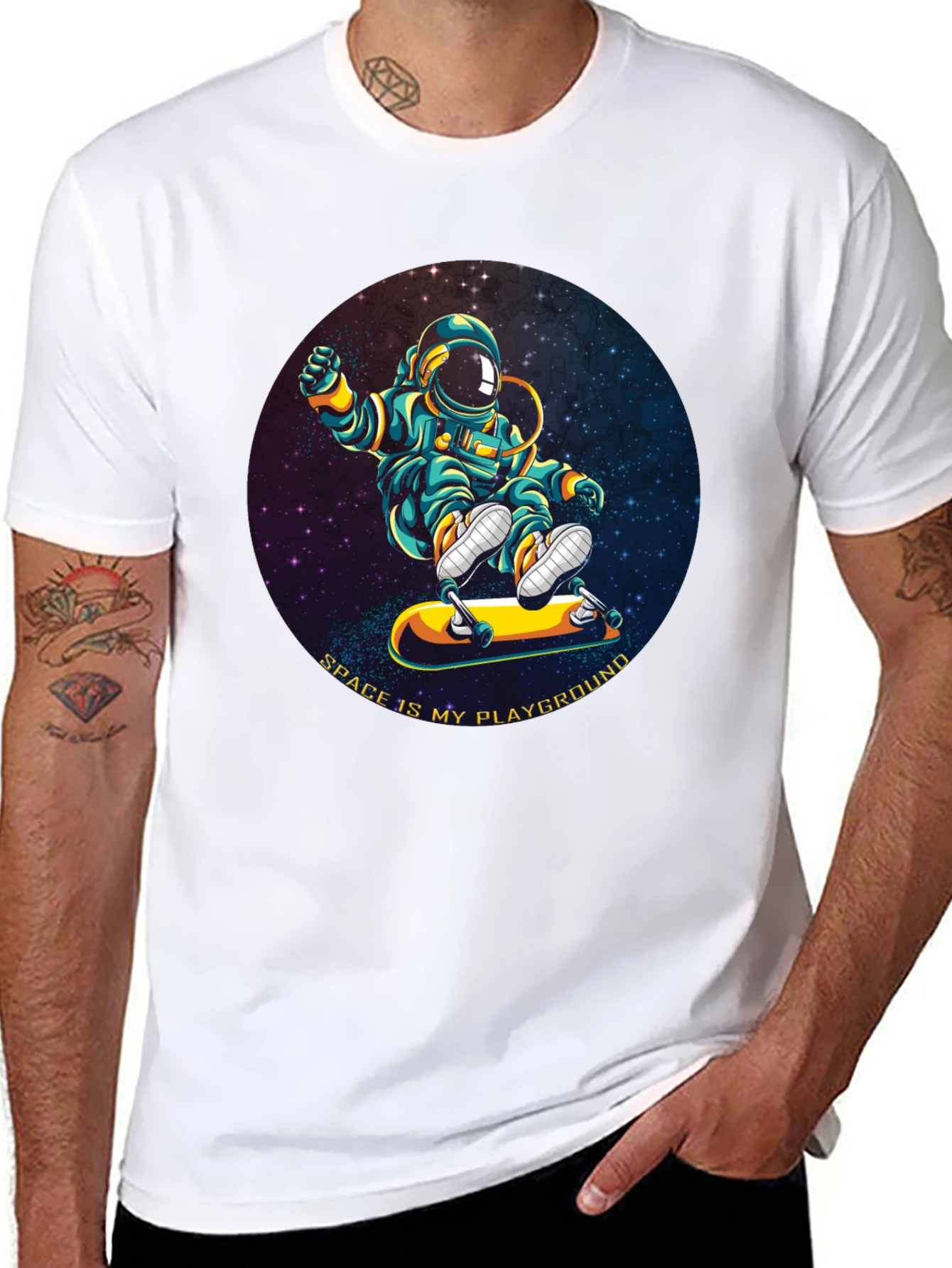 Astronaut Skateboarder T-Shirt - Space is My Playground