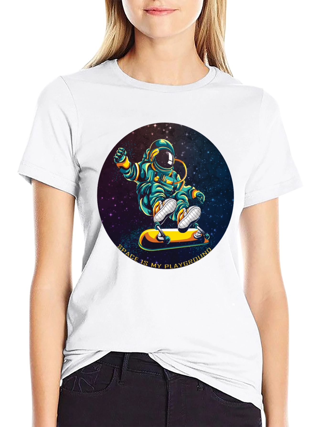 Astronaut Skateboarder T-Shirt - Space is My Playground